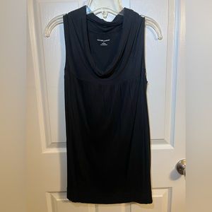 Black cowl neck sleeveless blouse